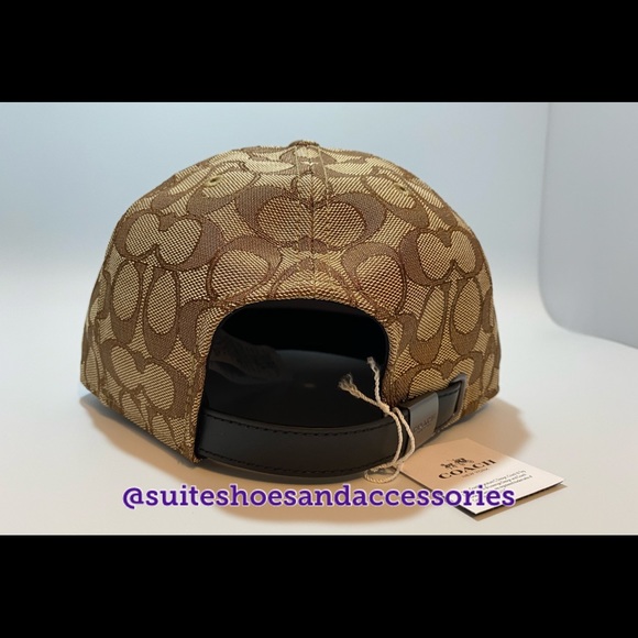 COACH SIGNATURE FLAT BRIM HAT MENS BROWN NWT - Picture 4 of 7